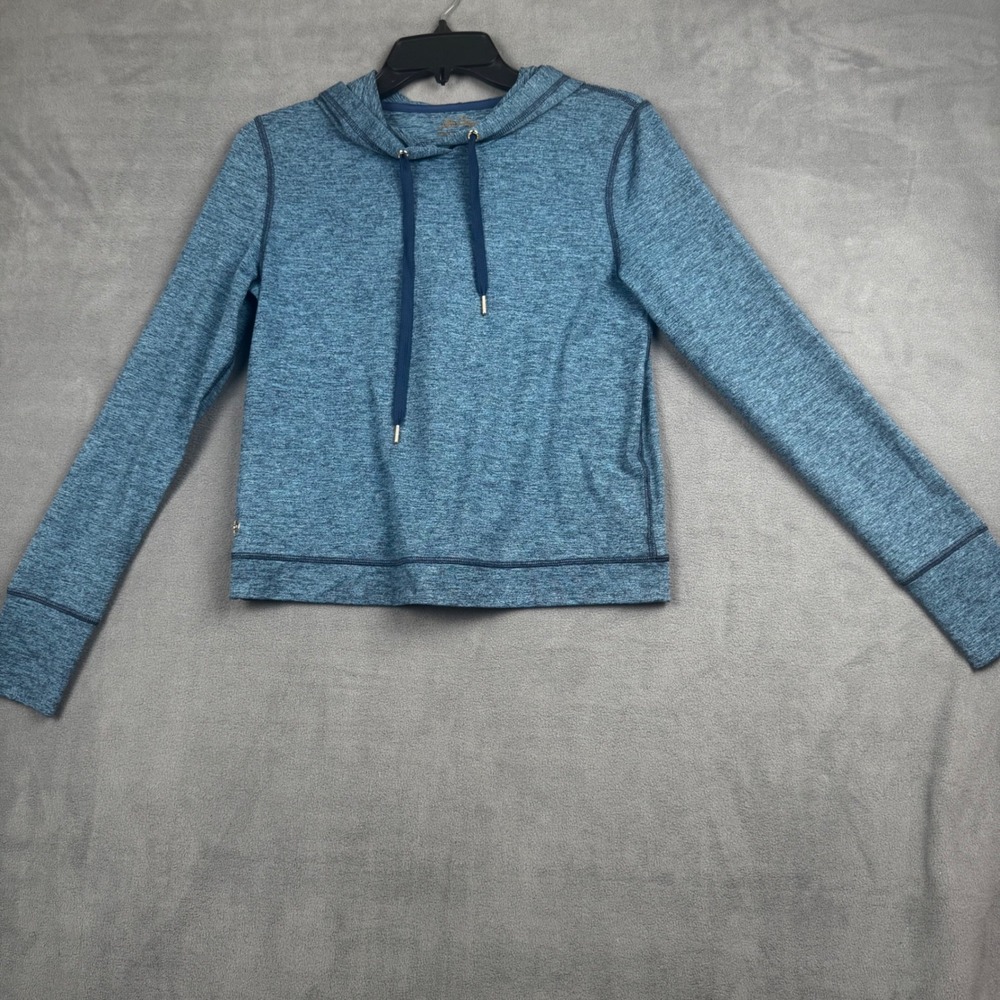 Lilly Pulitzer Downtime Jersey Hoodie Blue Space Dye XXS Activewear Pullover